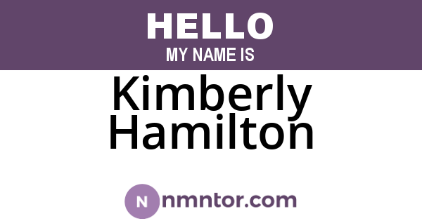Kimberly Hamilton