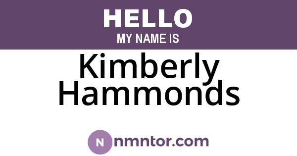 Kimberly Hammonds