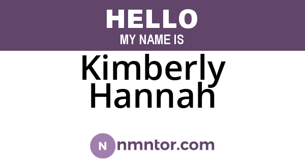 Kimberly Hannah