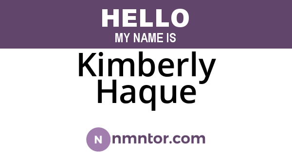 Kimberly Haque