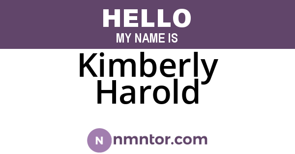 Kimberly Harold