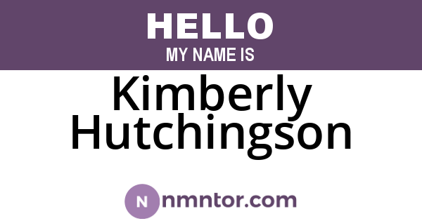 Kimberly Hutchingson