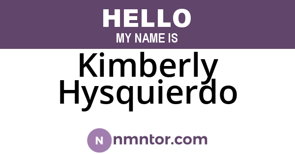 Kimberly Hysquierdo