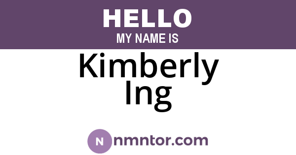 Kimberly Ing