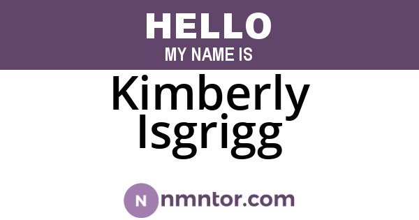 Kimberly Isgrigg