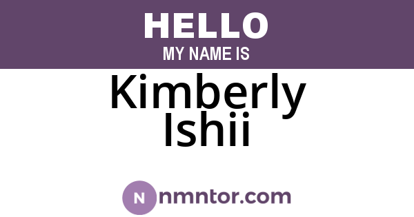 Kimberly Ishii