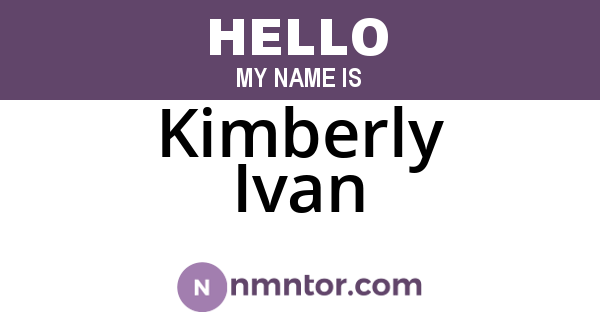 Kimberly Ivan