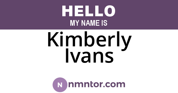 Kimberly Ivans
