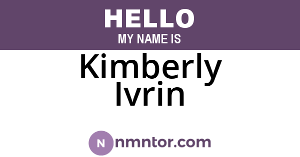 Kimberly Ivrin