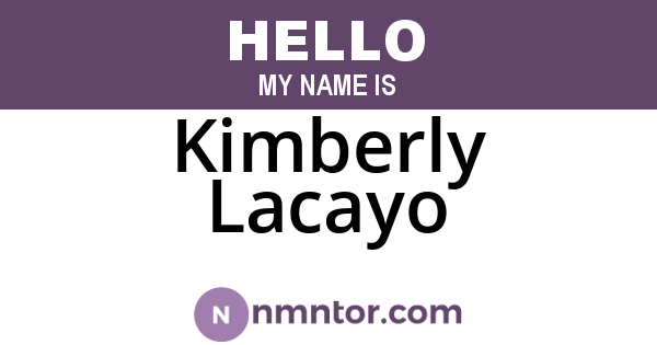 Kimberly Lacayo