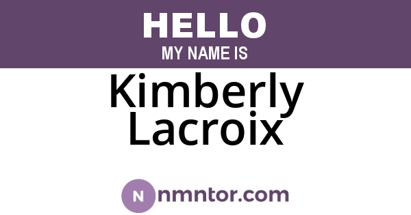 Kimberly Lacroix