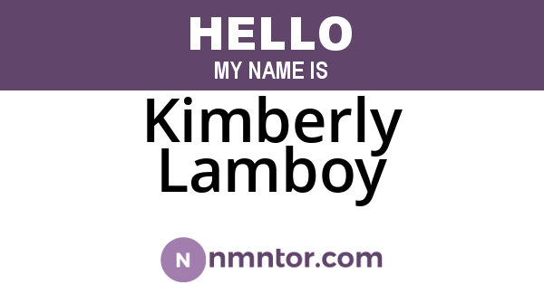 Kimberly Lamboy