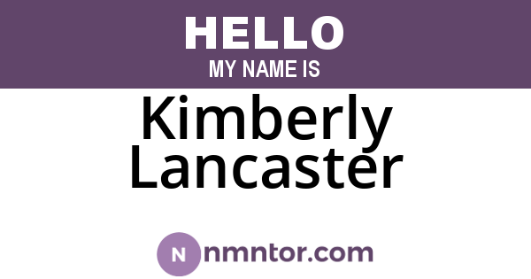 Kimberly Lancaster