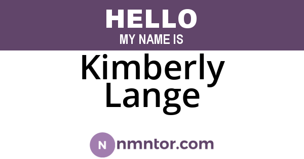 Kimberly Lange