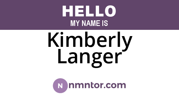 Kimberly Langer