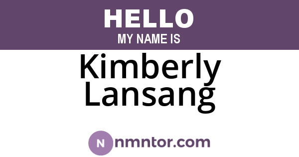 Kimberly Lansang