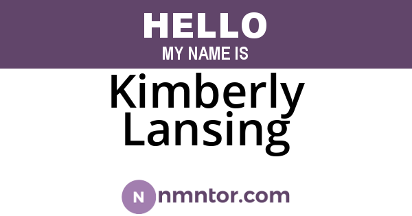 Kimberly Lansing