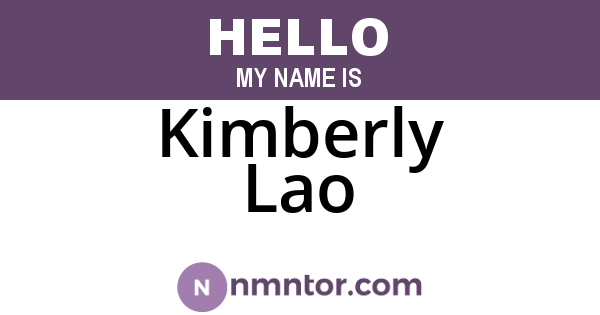 Kimberly Lao