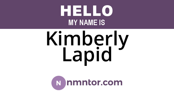 Kimberly Lapid