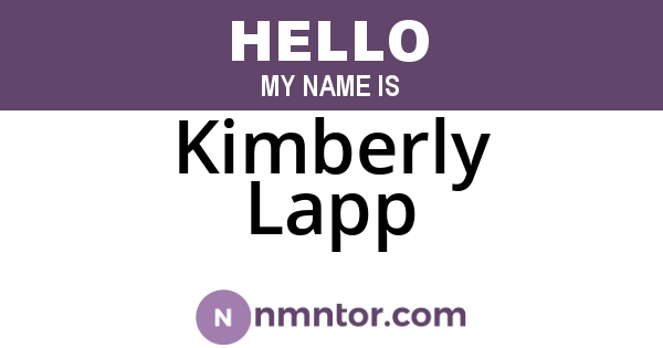 Kimberly Lapp