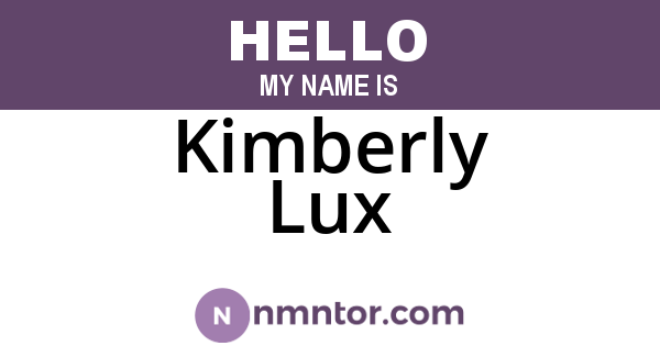 Kimberly Lux
