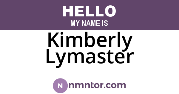 Kimberly Lymaster