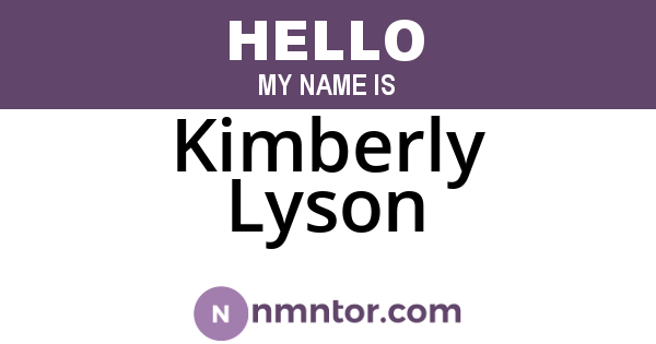 Kimberly Lyson