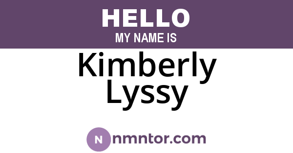 Kimberly Lyssy