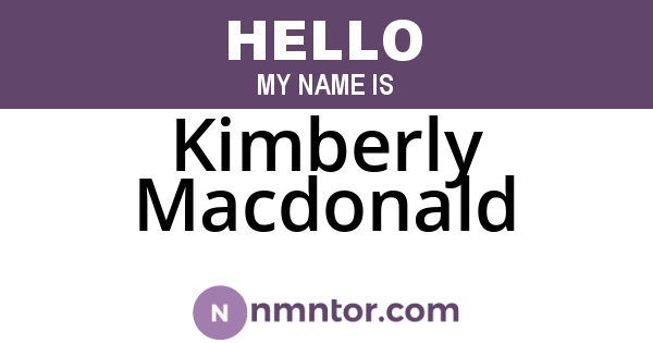 Kimberly Macdonald