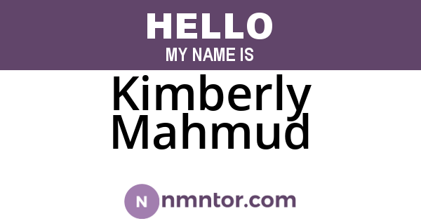 Kimberly Mahmud