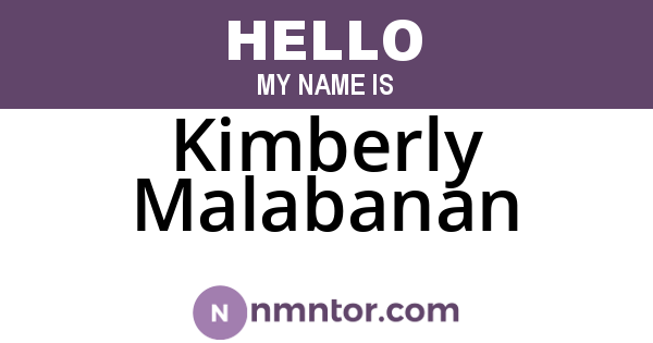 Kimberly Malabanan