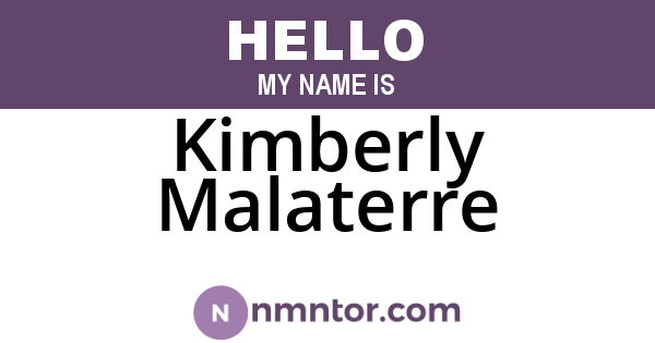 Kimberly Malaterre