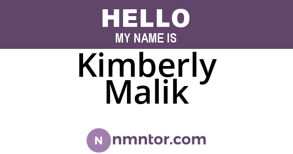 Kimberly Malik