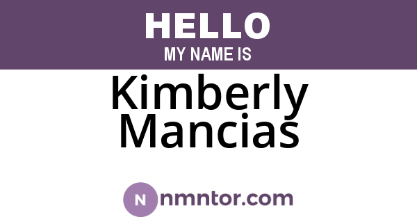 Kimberly Mancias