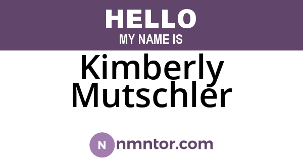 Kimberly Mutschler