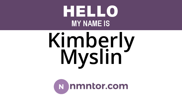 Kimberly Myslin