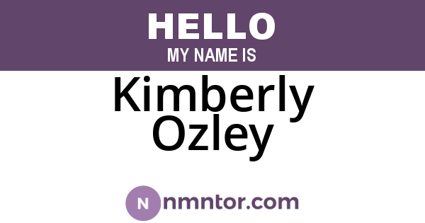Kimberly Ozley