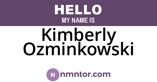 Kimberly Ozminkowski