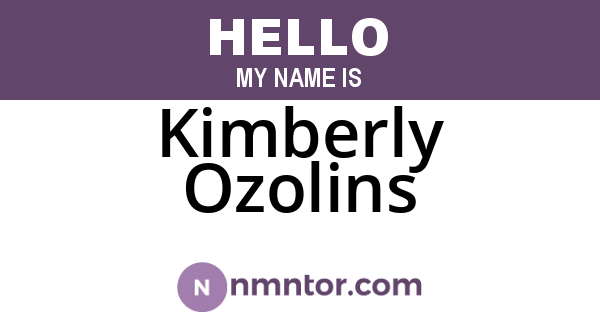 Kimberly Ozolins