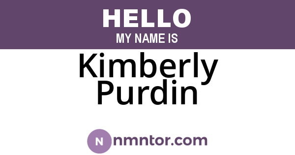 Kimberly Purdin
