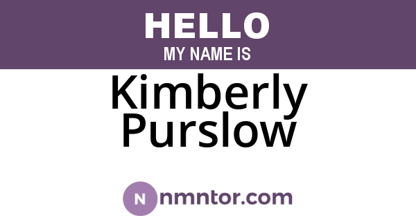 Kimberly Purslow