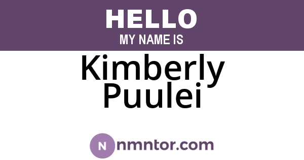 Kimberly Puulei