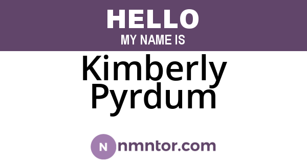 Kimberly Pyrdum