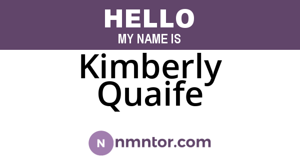 Kimberly Quaife