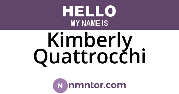 Kimberly Quattrocchi