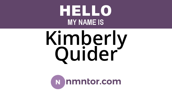 Kimberly Quider