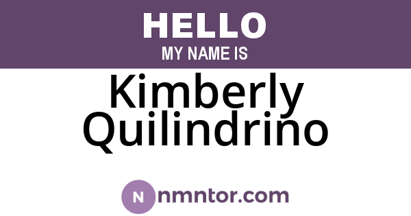 Kimberly Quilindrino