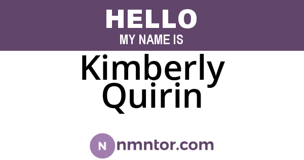 Kimberly Quirin