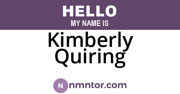 Kimberly Quiring