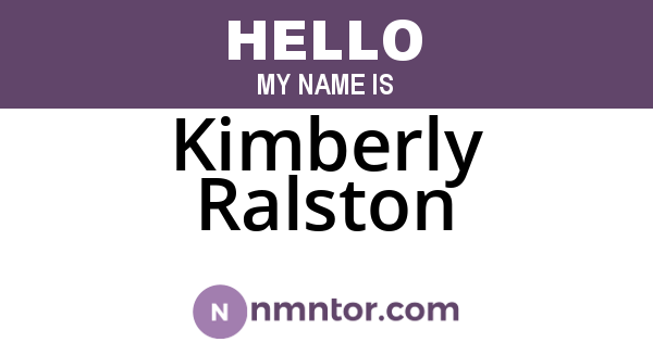 Kimberly Ralston